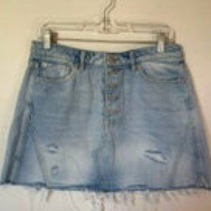 Free People Light Wash Denim Mini  Skirt   EUC